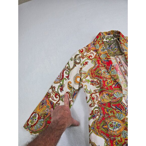 Robert Graham Womens Paisley 100% Linen Jacket Size 10 Multicolor - Picture 5 of 8